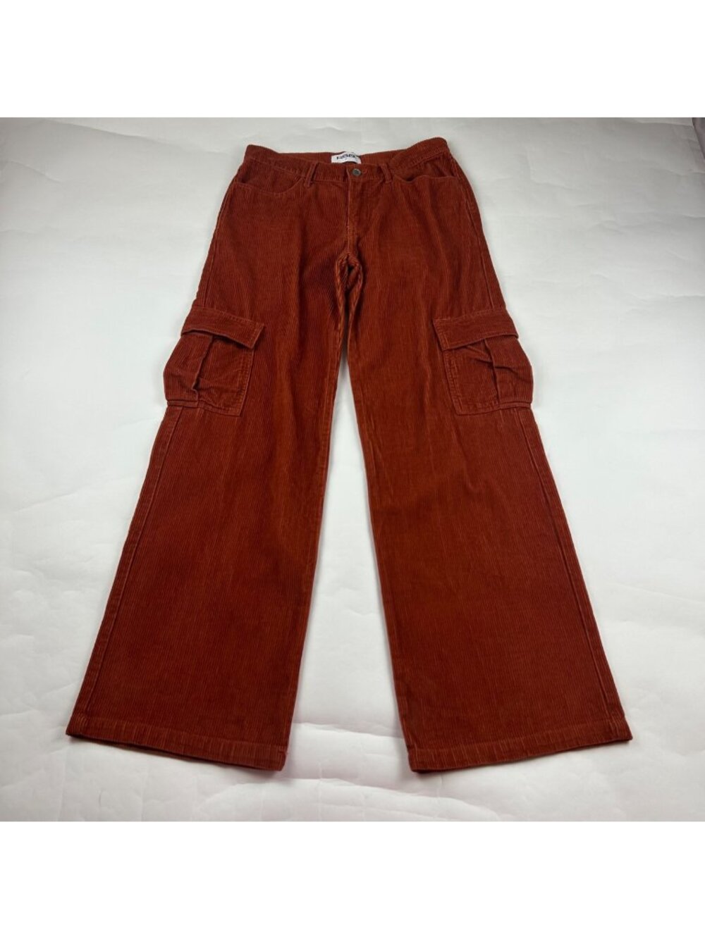LONG RSQ Rust Cotton Corduroy Wide Leg Cargo Pant 27